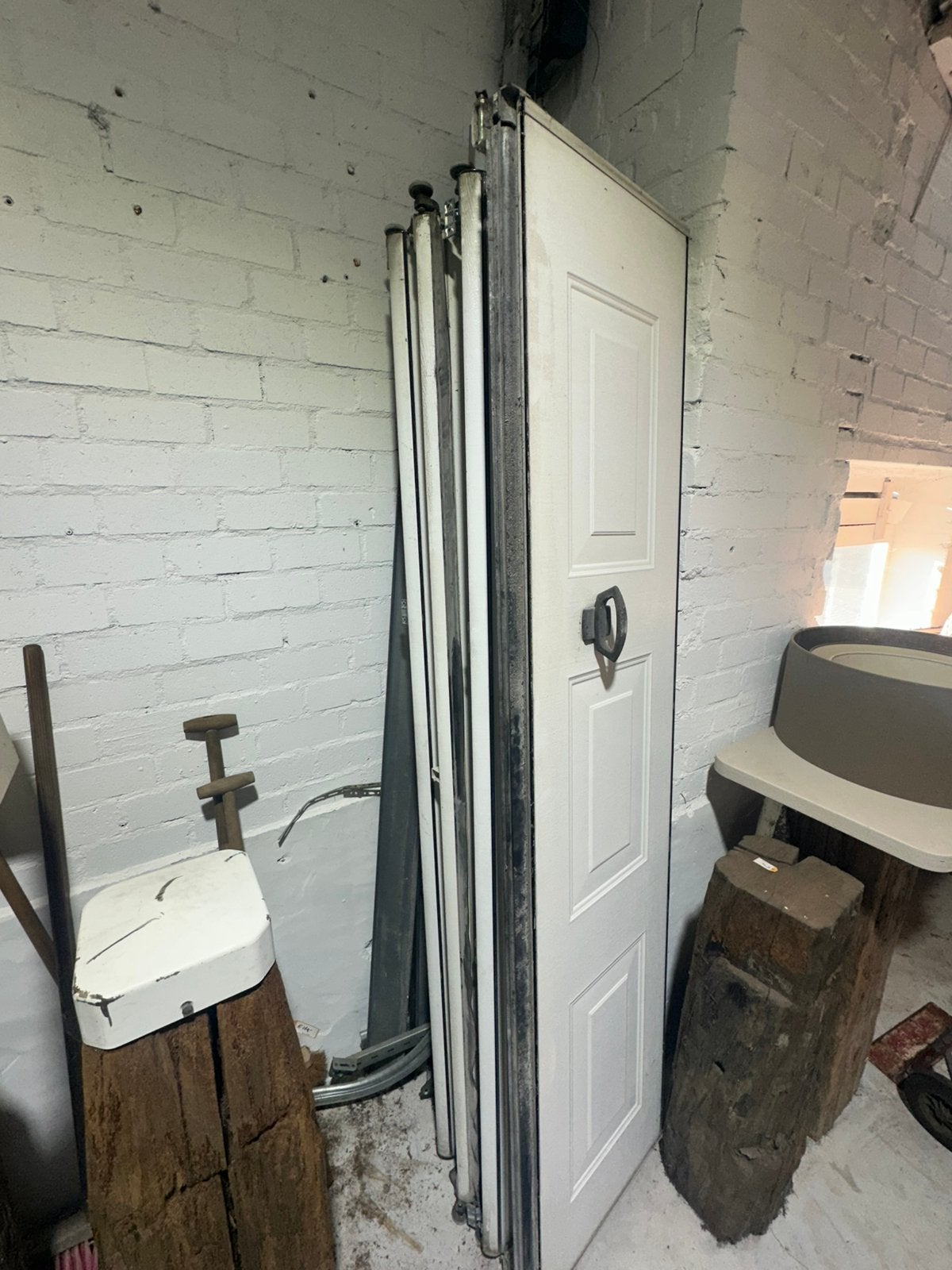 Garagedeur . Overheaddeur . wit ., Ophalen, Gebruikt, Garagedeur, 120 cm of meer