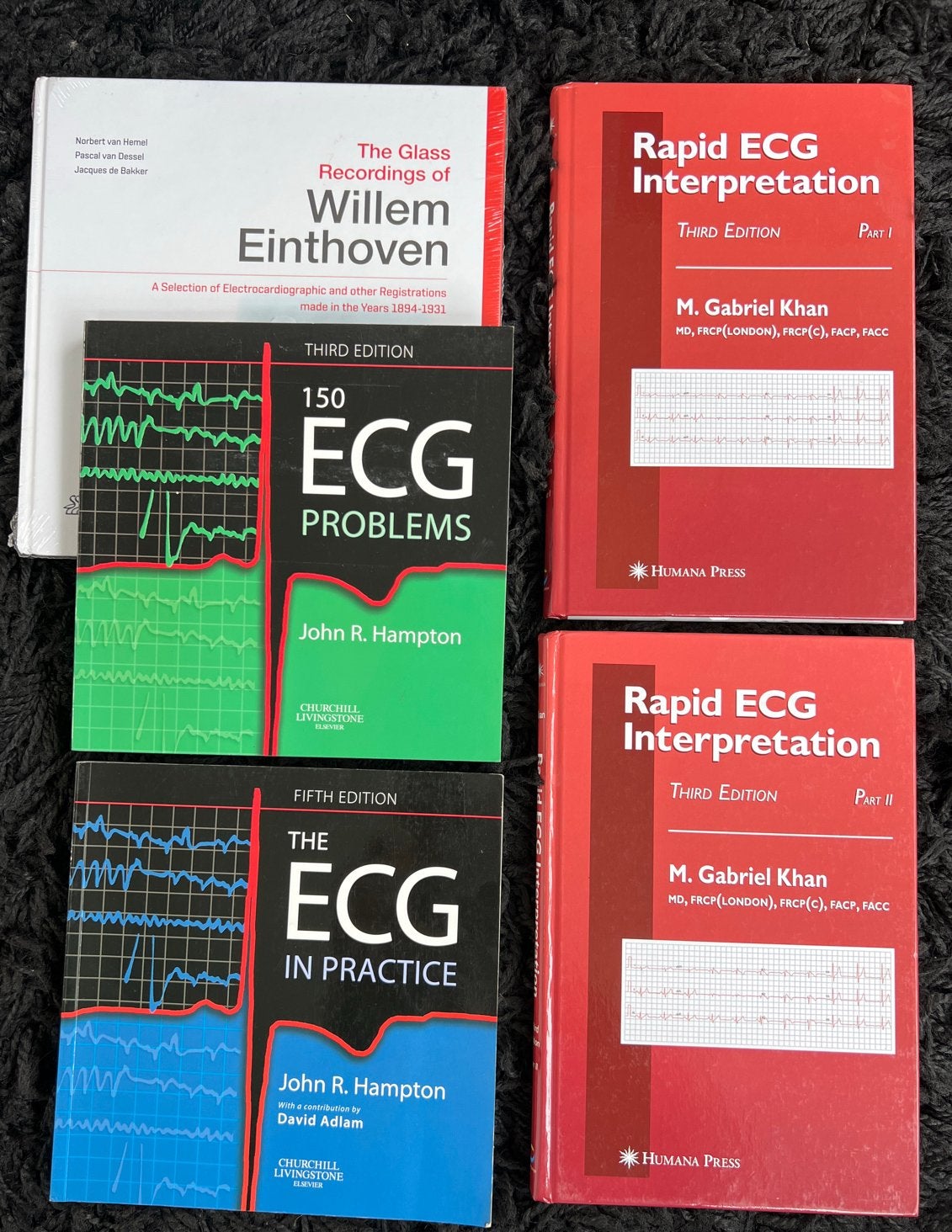 ECG Boeken: Interpretatie, Problemen & Praktijk (5 boeken), Boeken, Ophalen of Verzenden, Beta, Zo goed als nieuw, HBO