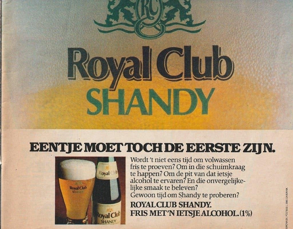 Retro reclame 1979 Royal Club Shandy frisdrank met 1&, Verzenden, Overige typen