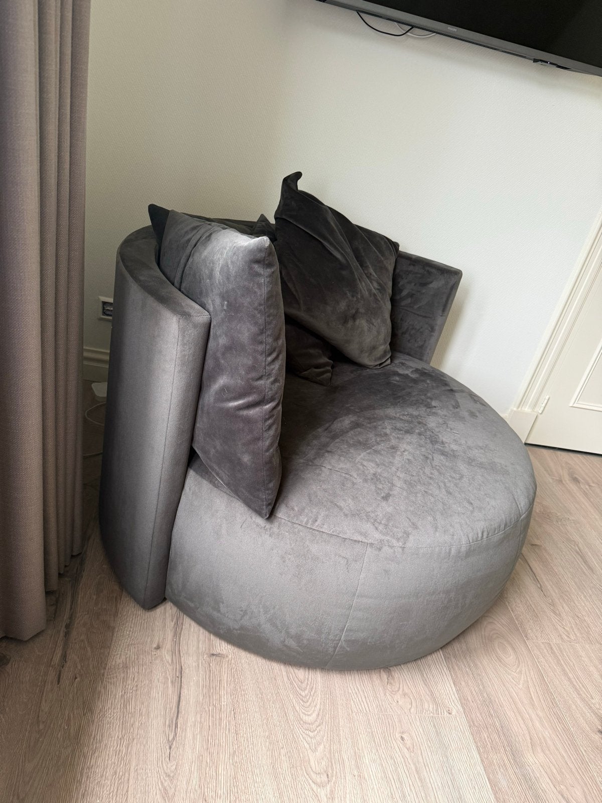 Passe Partout Pastille Lounge (XL) velvet dark grey, Ophalen, Gebruikt, 100 tot 125 cm, 100 tot 125 cm
