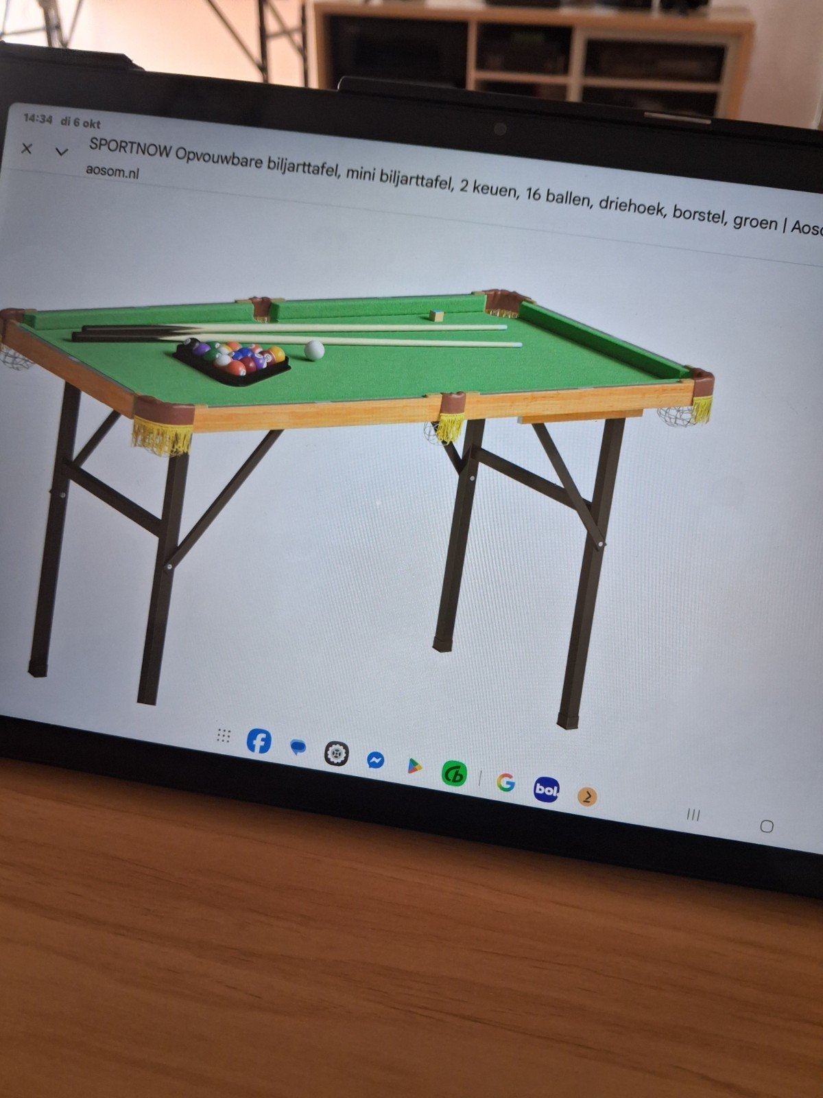 SPORTNOW Opvouwbare Mini Biljarttafel met Accessoires, Ophalen, Nieuw, Biljarttafel