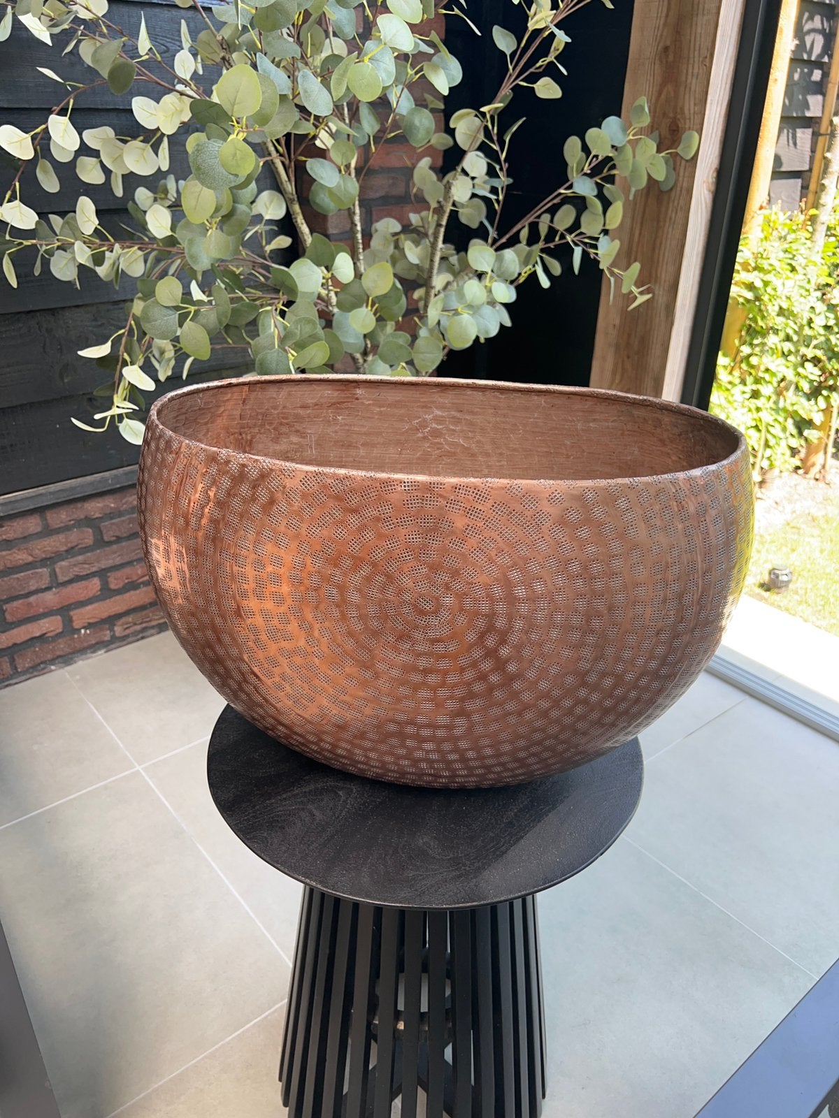 Koperkleur zeer grote pot, eyecatcher!!!!, Huis en Inrichting, Woonaccessoires | Vazen, Ophalen, Nieuw, Overige kleuren, Metaal