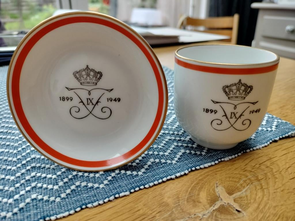 Antiek porseleinen Koningklijkherdenkings Kop en. Schoteltje, Ophalen of Verzenden