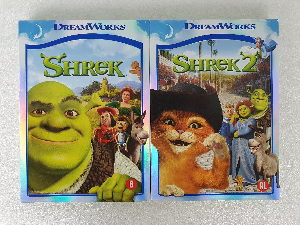 Dreamworks: DVD Shrek 1 + 2, Vanaf 6 jaar, Ophalen of Verzenden, Gebruikt, Europees