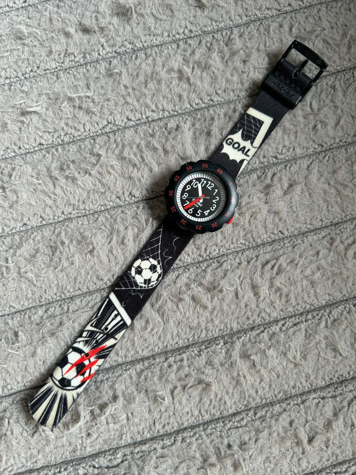 Swatch Flik Flak Kinder Voetbal Horloge - Nieuwe Batterij, Ophalen, Gebruikt, Meerkleurig, Jongen