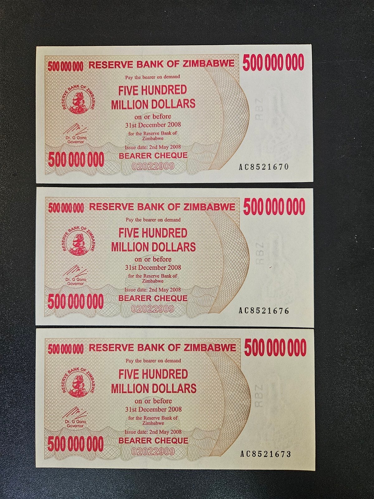Zimbabwe pick 60 2008 UNC per stuk, Ophalen of Verzenden, Zimbabwe, Los biljet