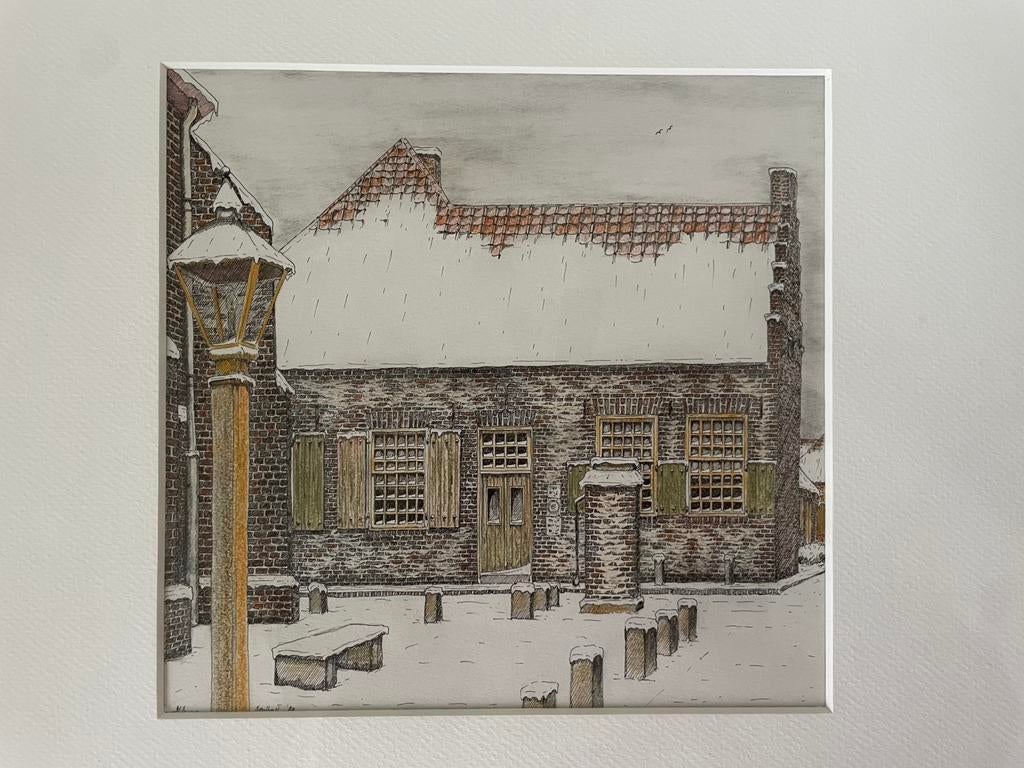 Tekening in lijst van Henk Bouwman | Bronkhorst, Ophalen