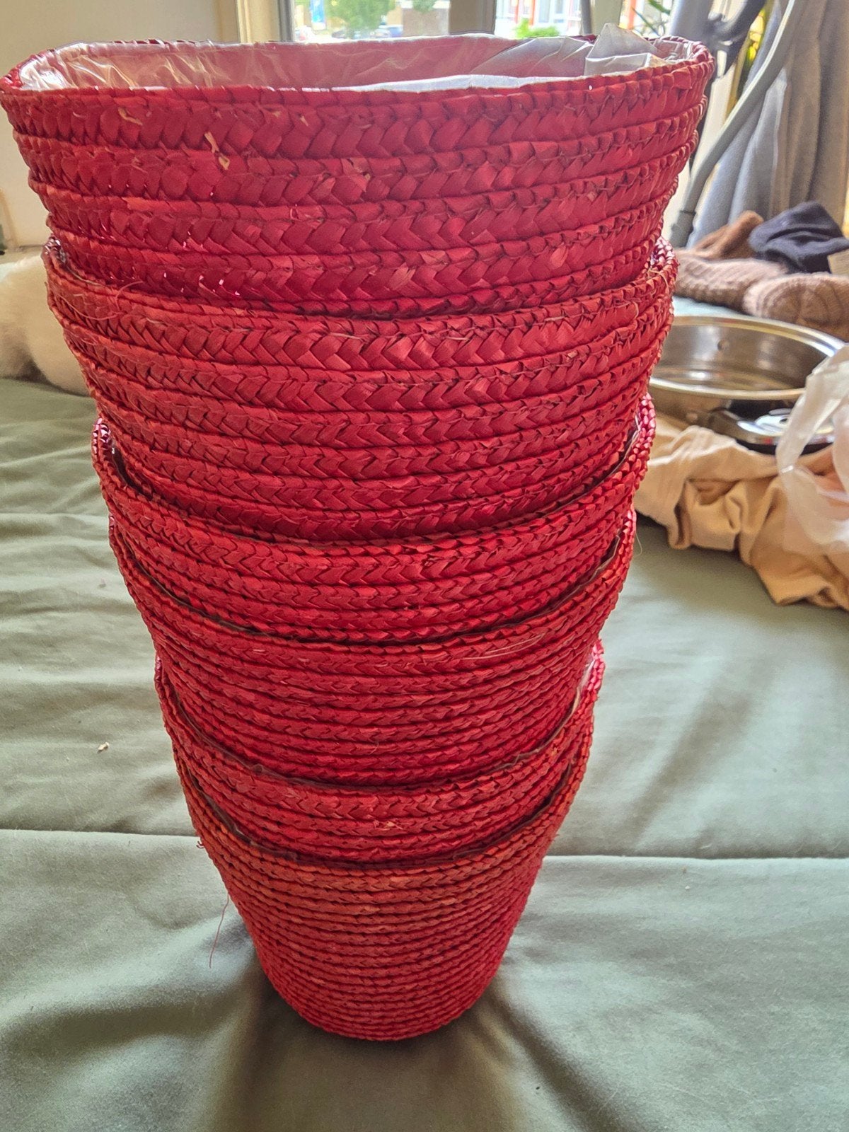 Planten/bloembakken rood riet, Ophalen, Overige materialen, Minder dan 30 cm, Rond