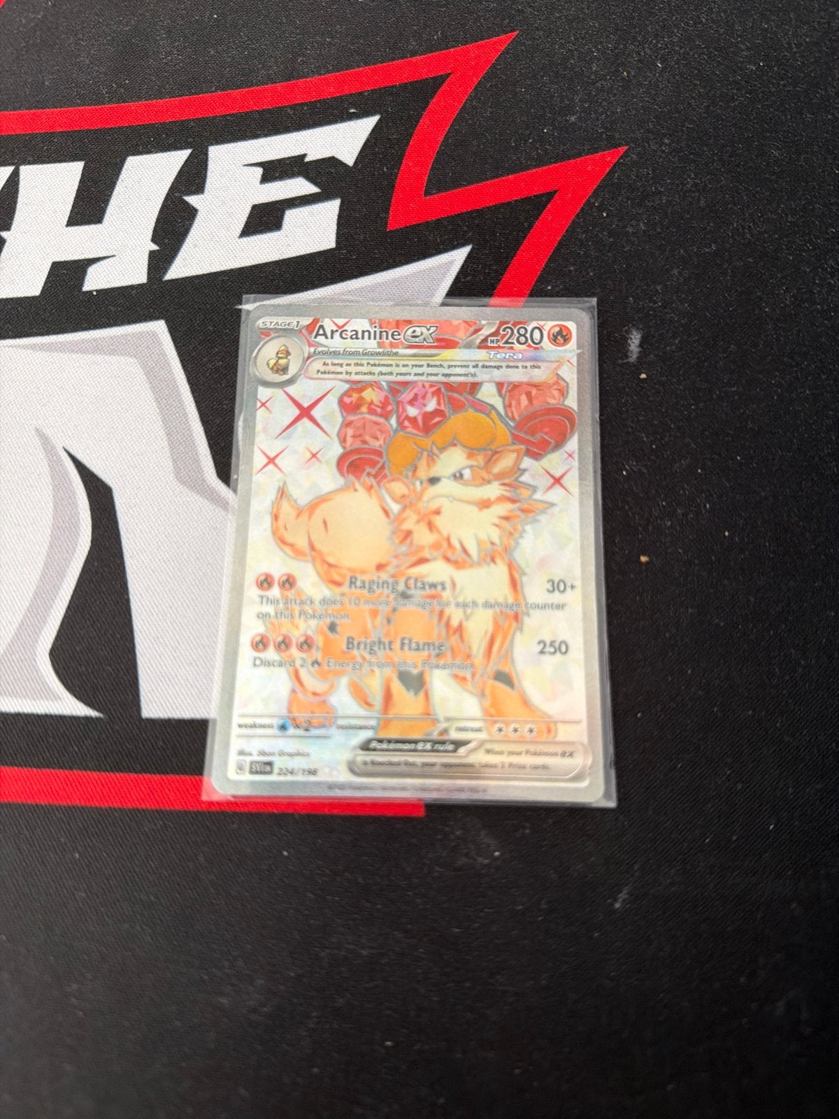 Arcanine ex 224/198 - Pokémon kaart in topstaat, Ophalen of Verzenden, Zo goed als nieuw, Losse kaart, Foil