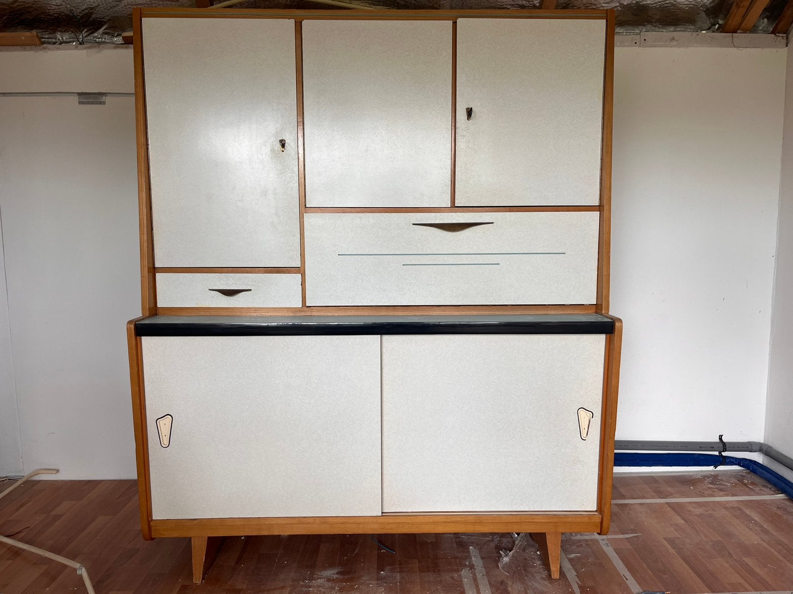 Originele jaren 50 keukenkast/buffetkast - Duits - ca. 1954, Antiek en Kunst, Antiek | Meubels | Kasten, Ophalen