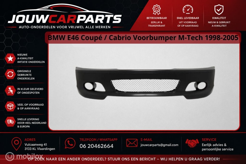 Bumper voor BMW 3-serie E46 ('98-'05) m tech / m paket, Voorbumper, Voor, Nieuw, Ophalen of Verzenden