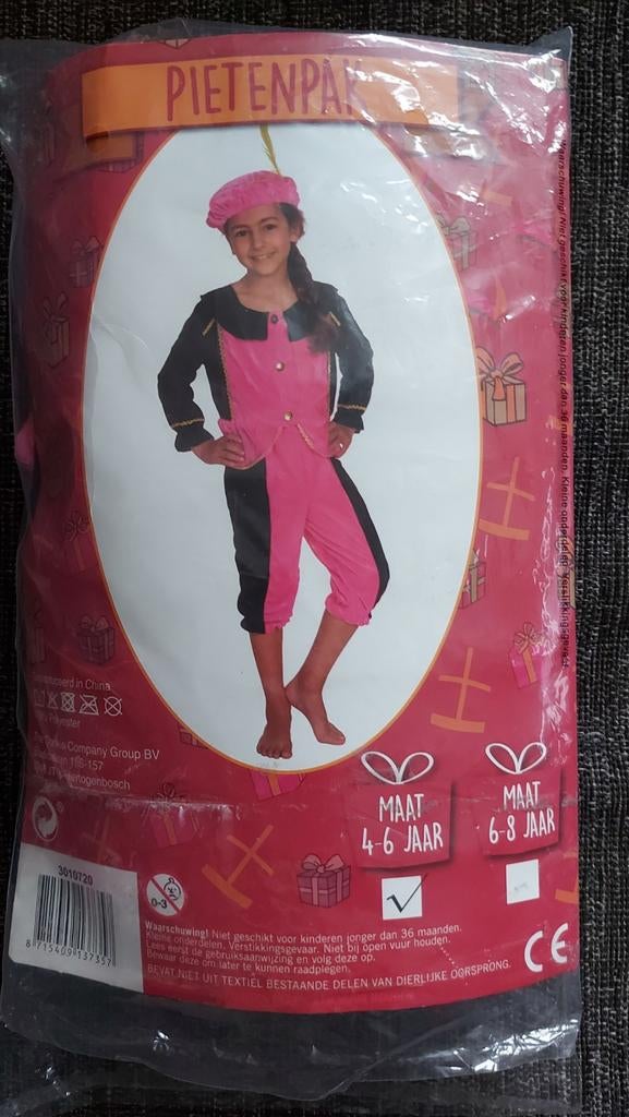 roze kinder pietenpak maat 4 tot 6, Ophalen, Zo goed als nieuw, Meisje