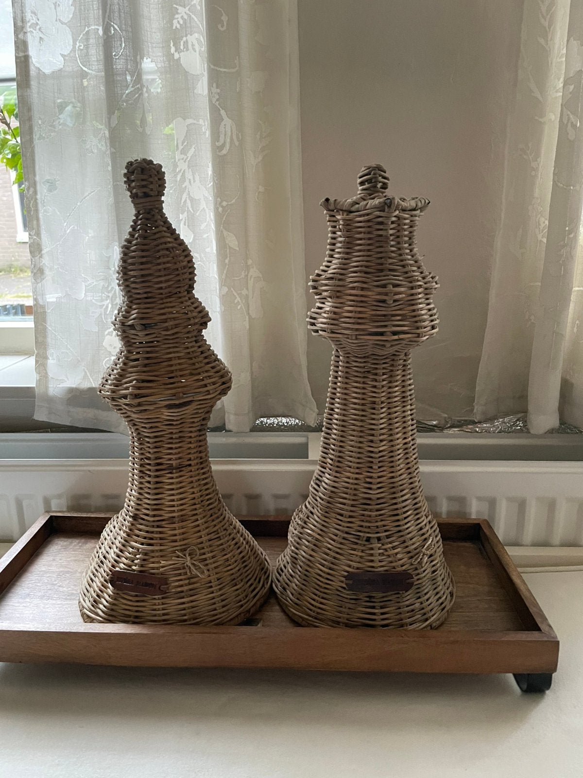 RIVIERA MAISON RATAN SCHAAKSTUKKEN DAME & HEER, Huis en Inrichting, Brocante, Overige materialen, Ophalen of Verzenden, Zo goed als nieuw