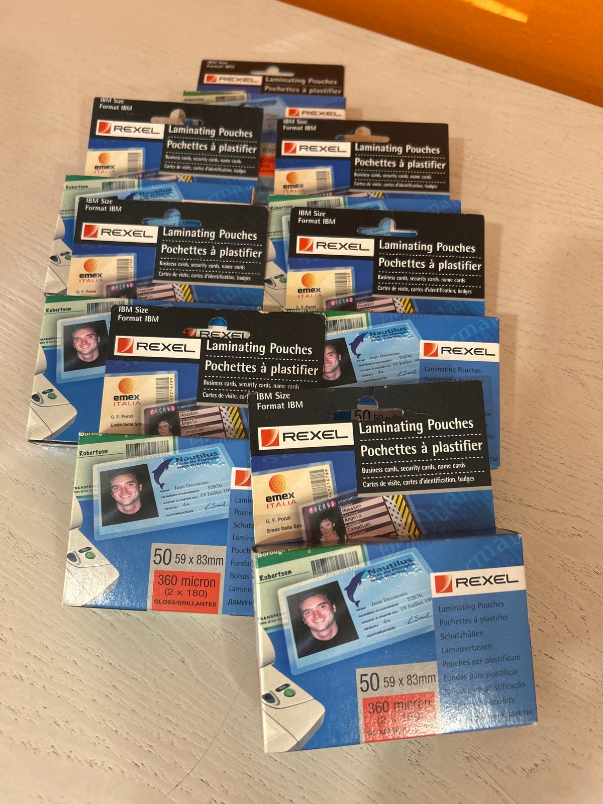 7 doosjes Rexel lamineerhoezen IBM formaat 59x83mm, Ophalen of Verzenden