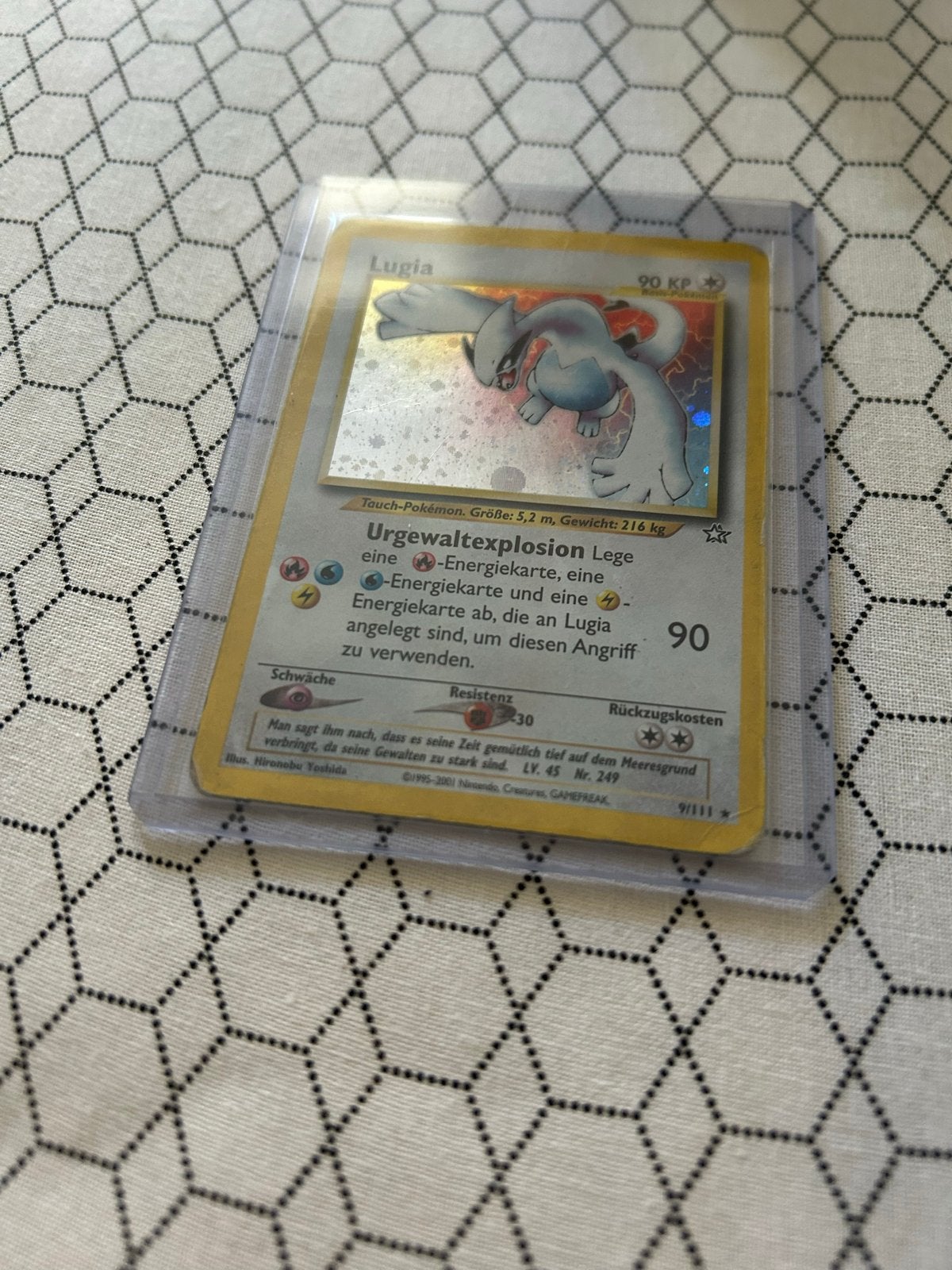 Lugia Holo Rare Neo Genesis 9/111 Pokémon Kaart, Ophalen of Verzenden, Gebruikt, Losse kaart, Foil