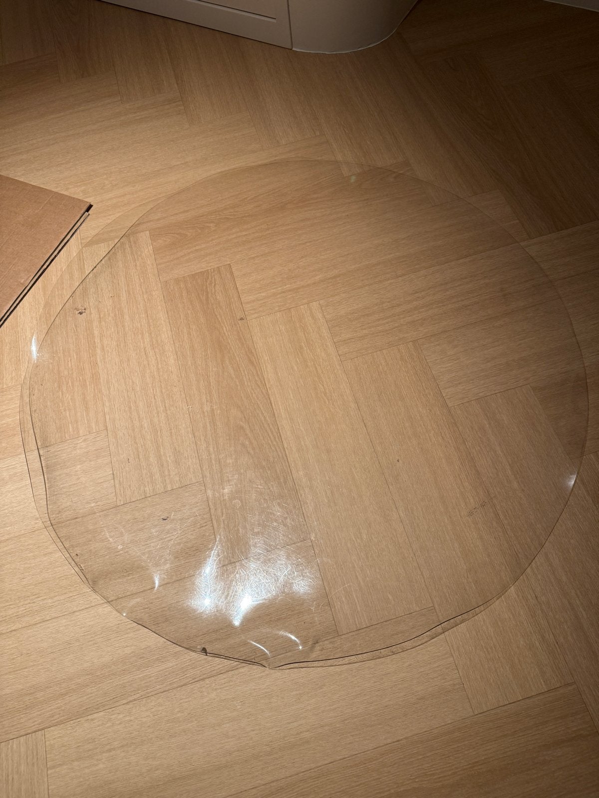 Transparant plastic tafelzeil - Rond 110 cm. 2.2 mm, Rond, Ophalen of Verzenden, Zo goed als nieuw, Overige kleuren