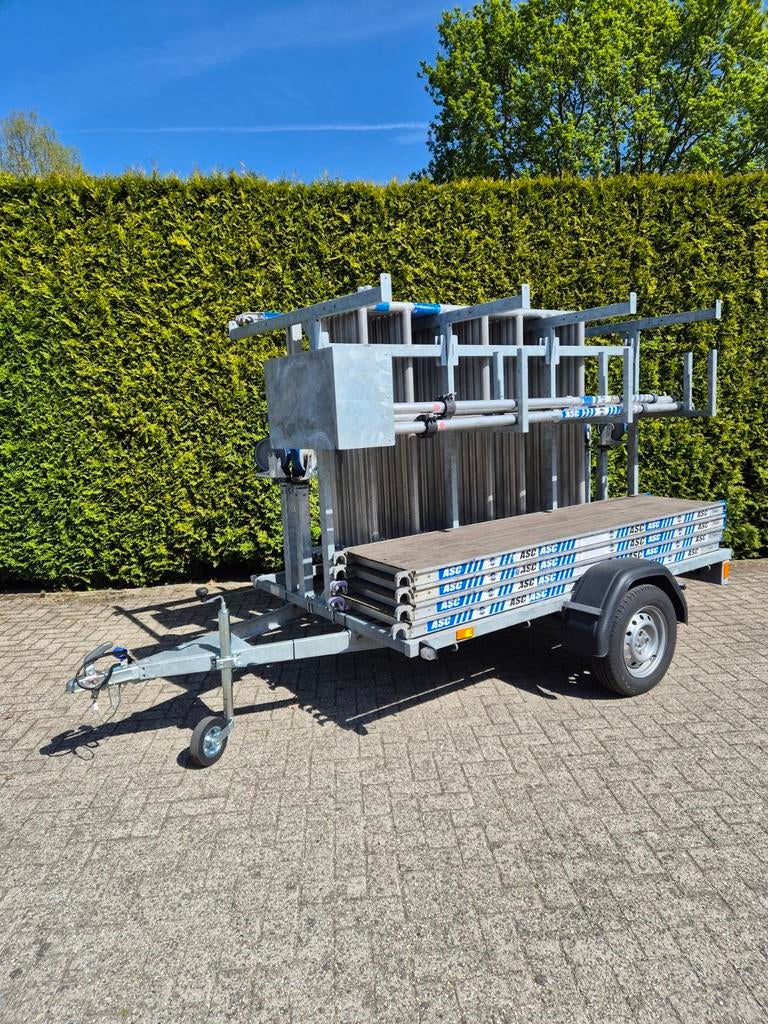 Super nette set aluminium rolsteiger met aanhanger 10.20, Ophalen, Rolsteiger of Kamersteiger, 5 meter of hoger
