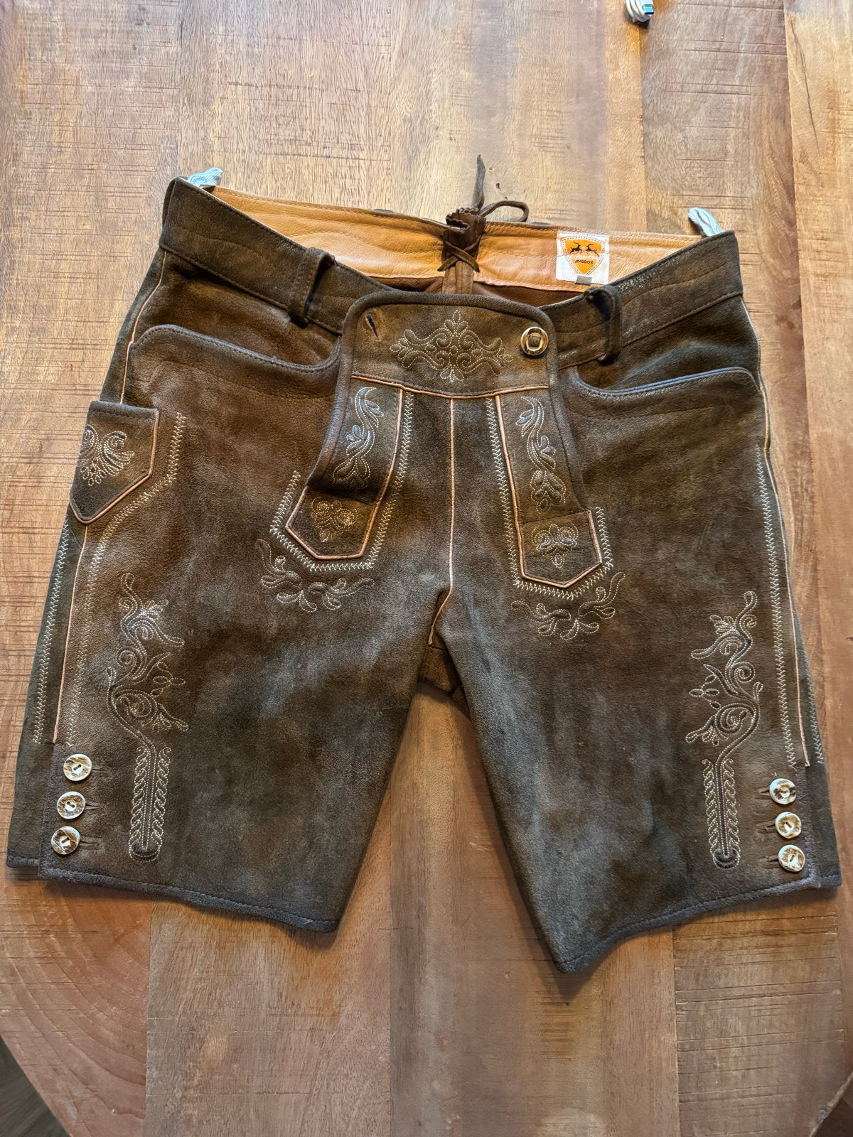 Echt duitse Lederhosen - maddox - Maat 50, Kleding | Heren, Broeken en Pantalons, Ophalen of Verzenden, Zo goed als nieuw, Maat 48/50 (M)