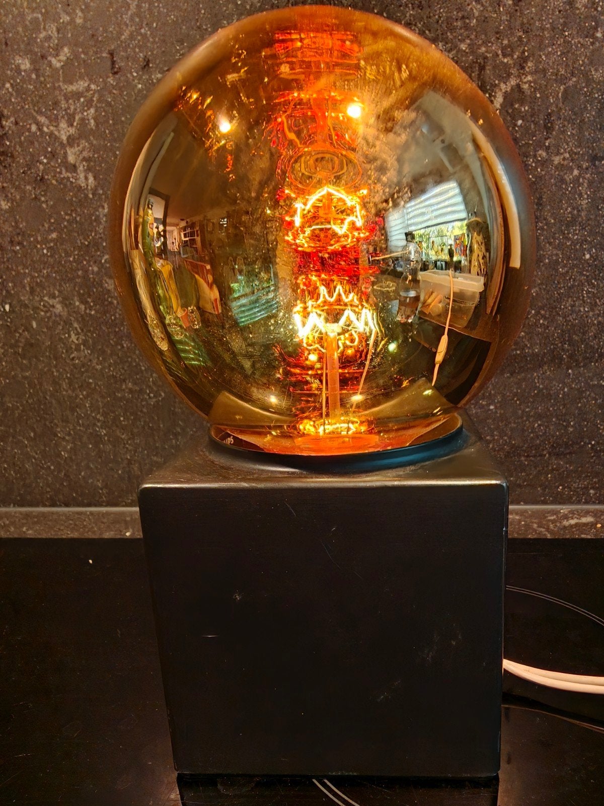 Philips Design Tafellamp met Edison Lamp - Made in Holland, Gebruikt, Verzenden, E27 (groot), Sfeerlamp