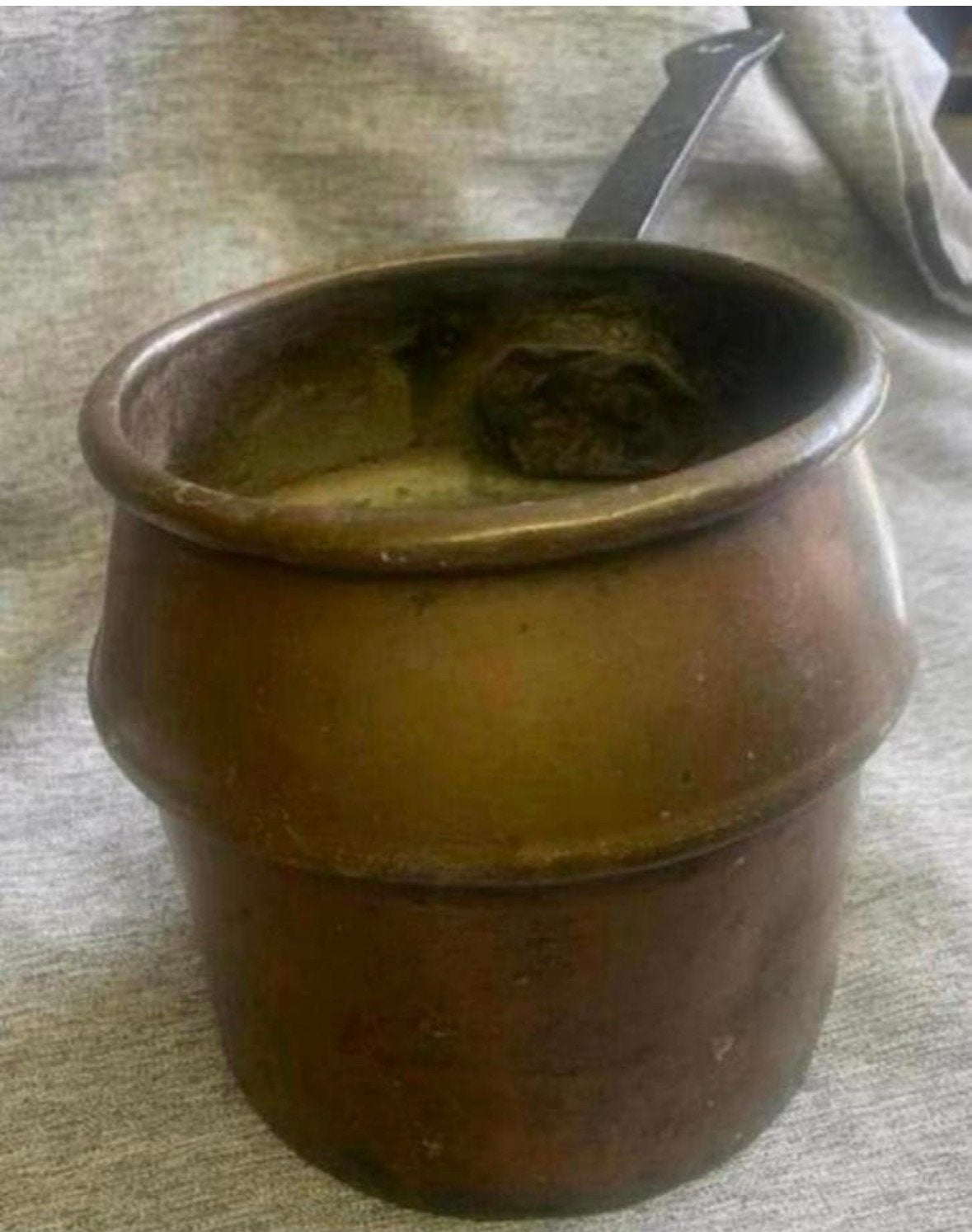 Hand gemaakte rood koperen steel pan voor doel als opgietpan, Antiek en Kunst, Antiek | Koper en Brons, Ophalen of Verzenden, Koper