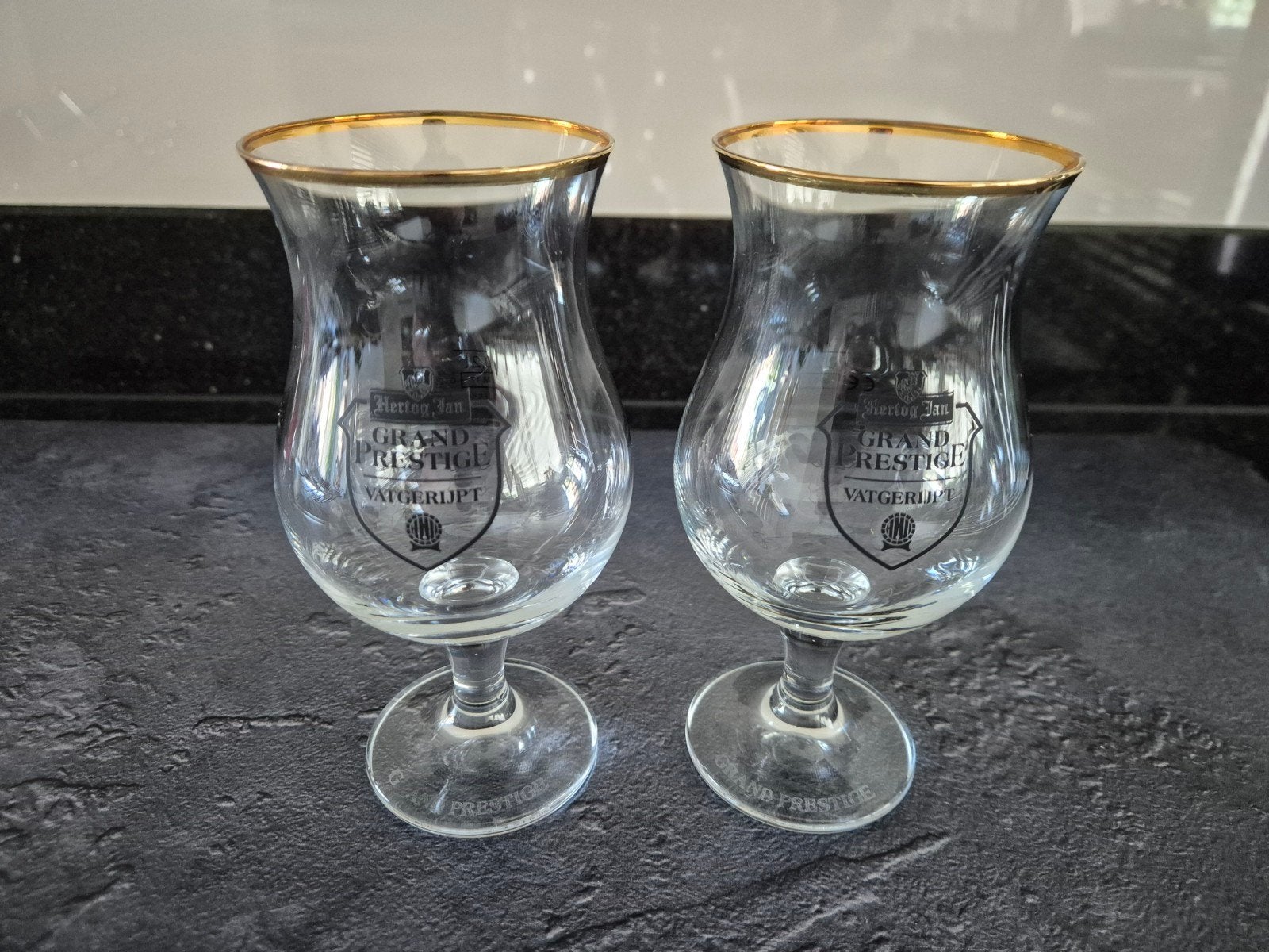 Hertog Jan Grand Prestige Bierglazen - Set van 2, Nieuw, Ophalen of Verzenden, Meerkleurig, Overige merken