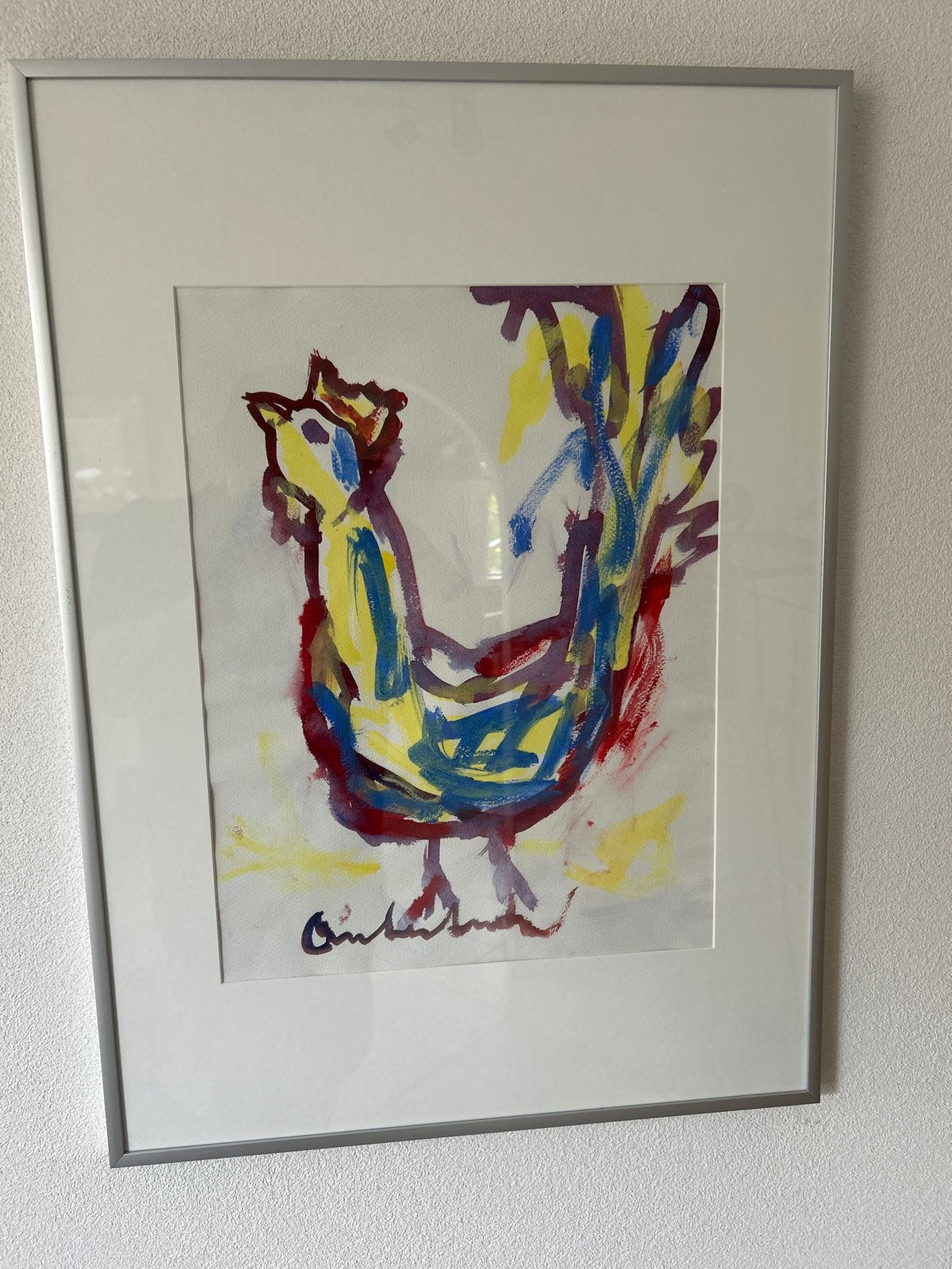 Kleurrijke haan van Anton Heyboer, Expressionistisch, Dieren, Ophalen of Verzenden, Gesigneerd