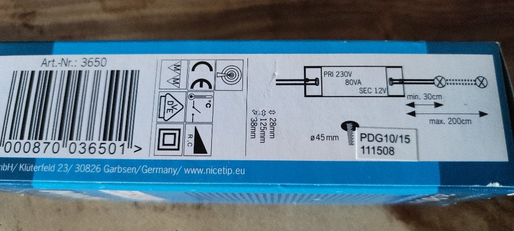 Halogen 12v transformer transformator, Ophalen, Nieuw
