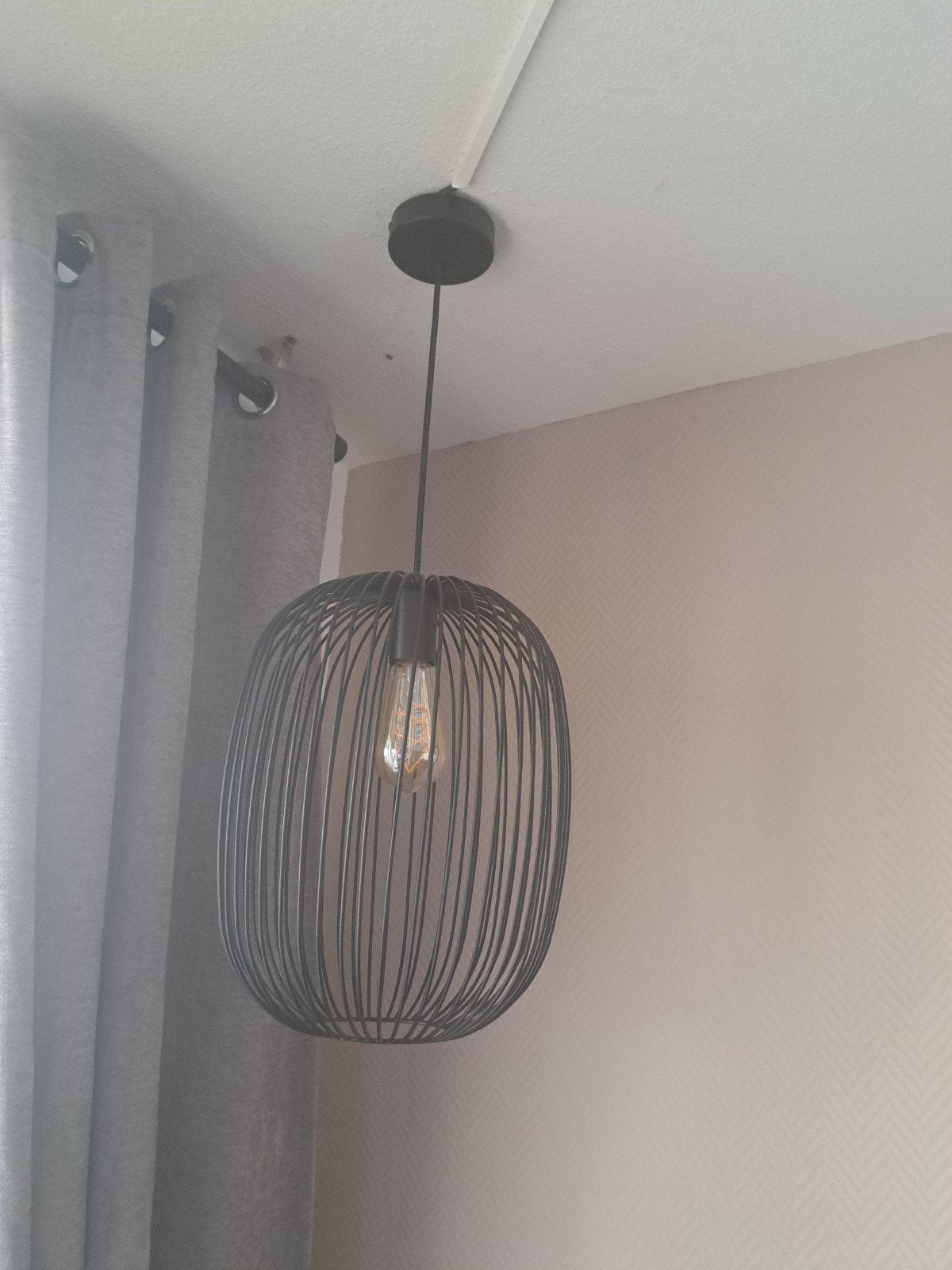 GAMMA hanglamp Nikki zwart Ø28 cm, Ophalen, Modern, Industrieel, Zo goed als nieuw, Metaal
