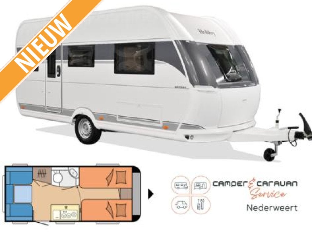 Hobby On Tour 460 DL, Caravans en Kamperen, Caravans, Hobby, Bedrijf, Treinzit, Tot en met 3