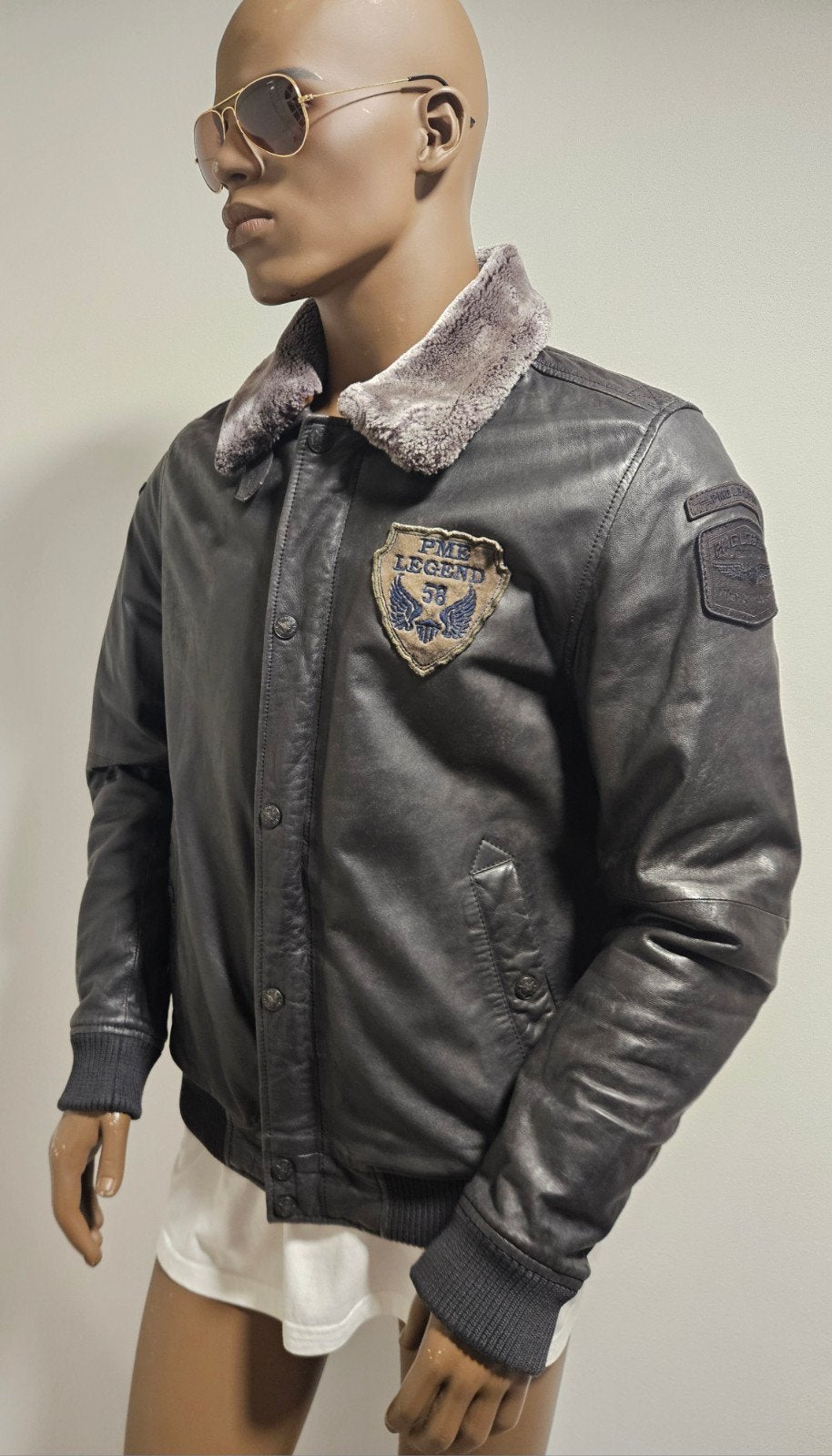 PME Legend zeldzaam model vintage look leren jas (L), Kleding | Heren, Jassen | Winter, Maat 52/54 (L), PME LEGEND, ., Ophalen of Verzenden