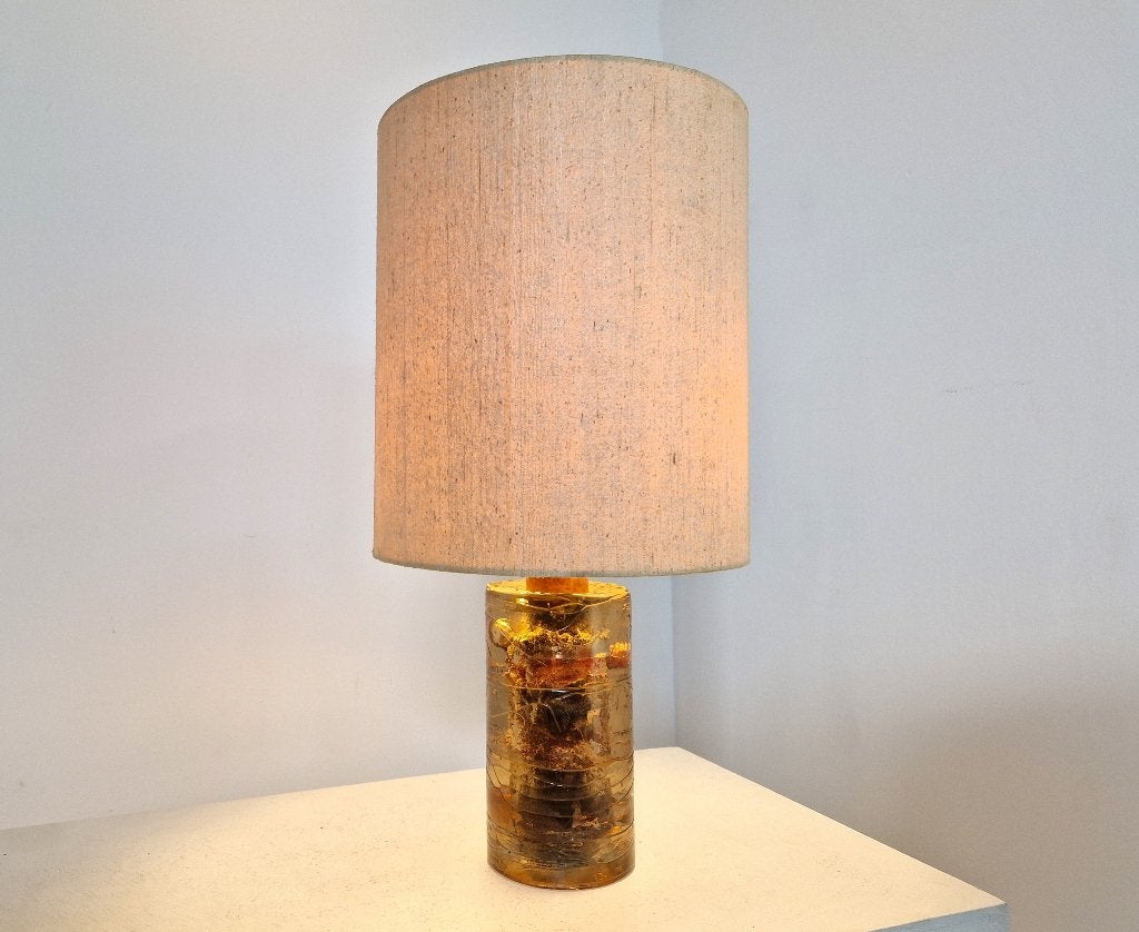 Vintage Lamp Hars en Koper | Jaren 70, Met schakelaar, Gebruikt, -, Meerkleurig