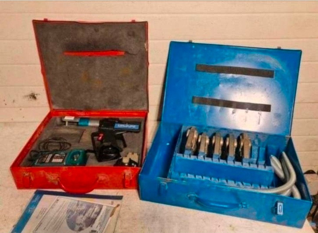 Uponor unipipe Klauke perstang persmachine Incl 5 bekken, Ophalen of Verzenden, N.v.t, N.v.t, N.v.t
