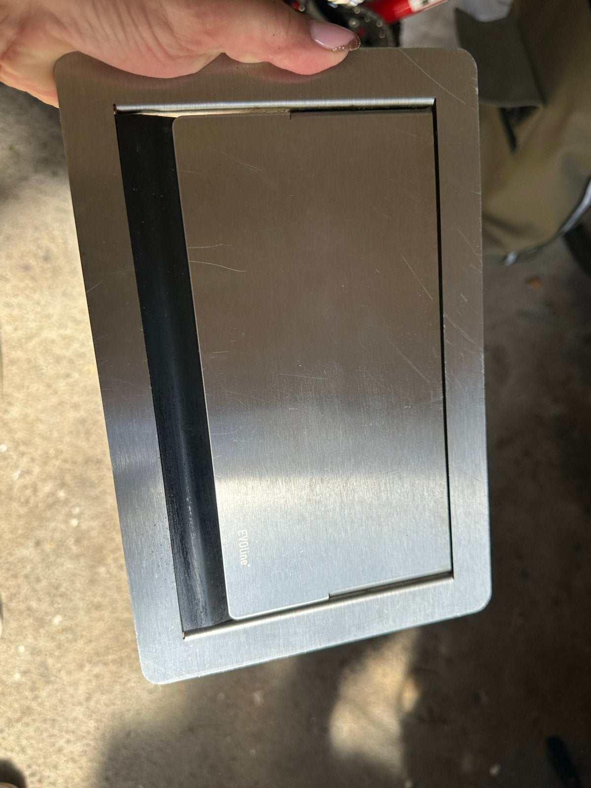 RVS Inbouw Stekkerdoos Keukenblad - Evoline 4x Stopcontact, Ophalen of Verzenden, Gebruikt, Stopcontact