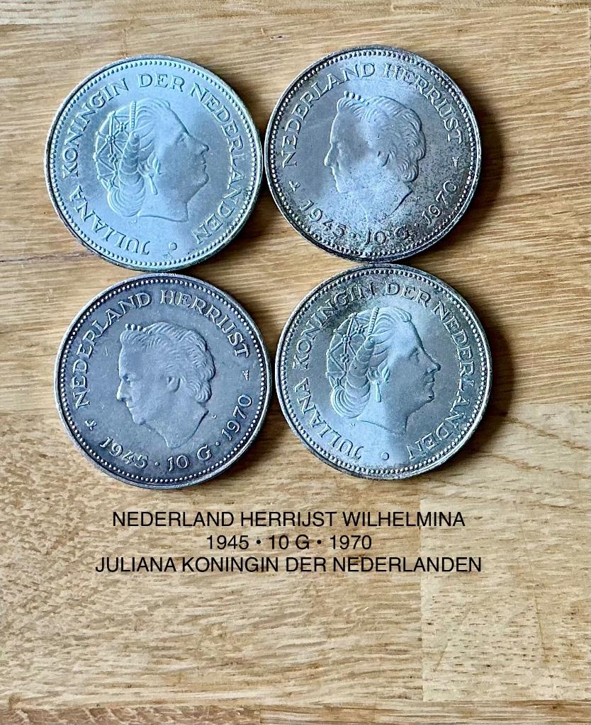 Zilveren tientje Nederland Herrijst 1945-1970, Postzegels en Munten, Munten | Nederland, Koningin Juliana, Zilver, Ophalen of Verzenden