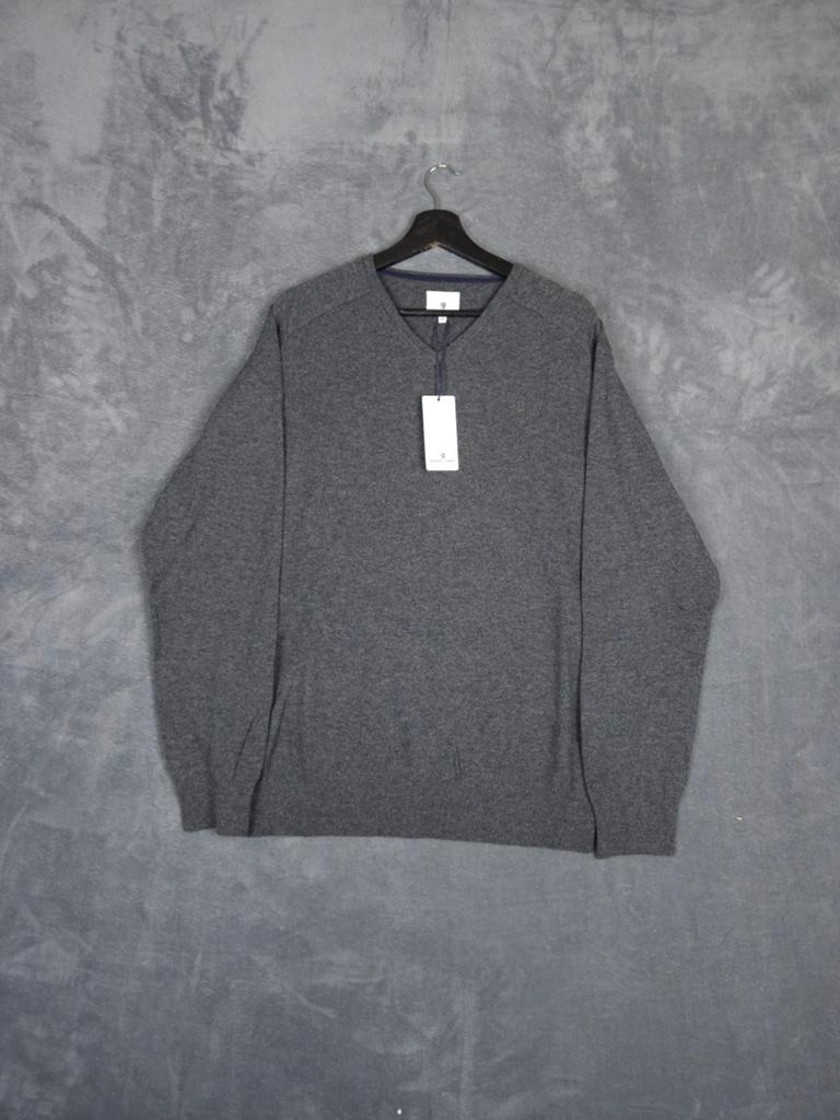 State Of Art Trui XXL Grijs 100% Merino Wol V Hals., Kleding | Heren, Truien en Vesten, State of Art, ., Nieuw, Overige maten