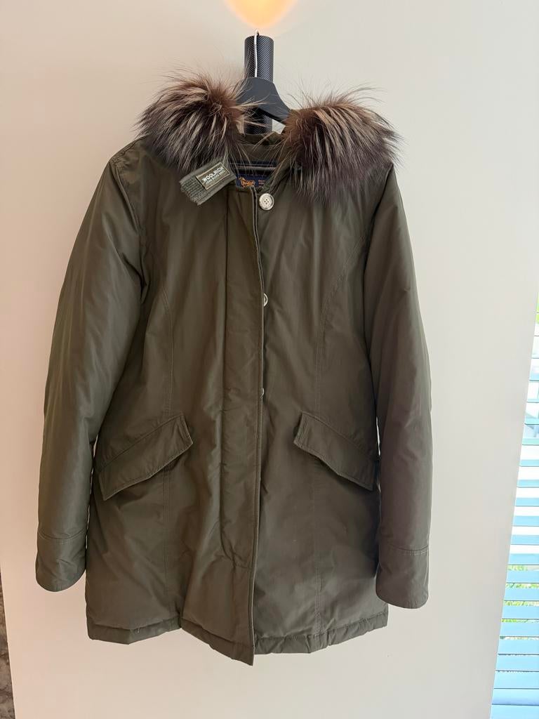 Woolrich Winterjas Donkergroen Maat L, Kleding | Dames, Ophalen of Verzenden, Gedragen, Maat 42/44 (L), Groen