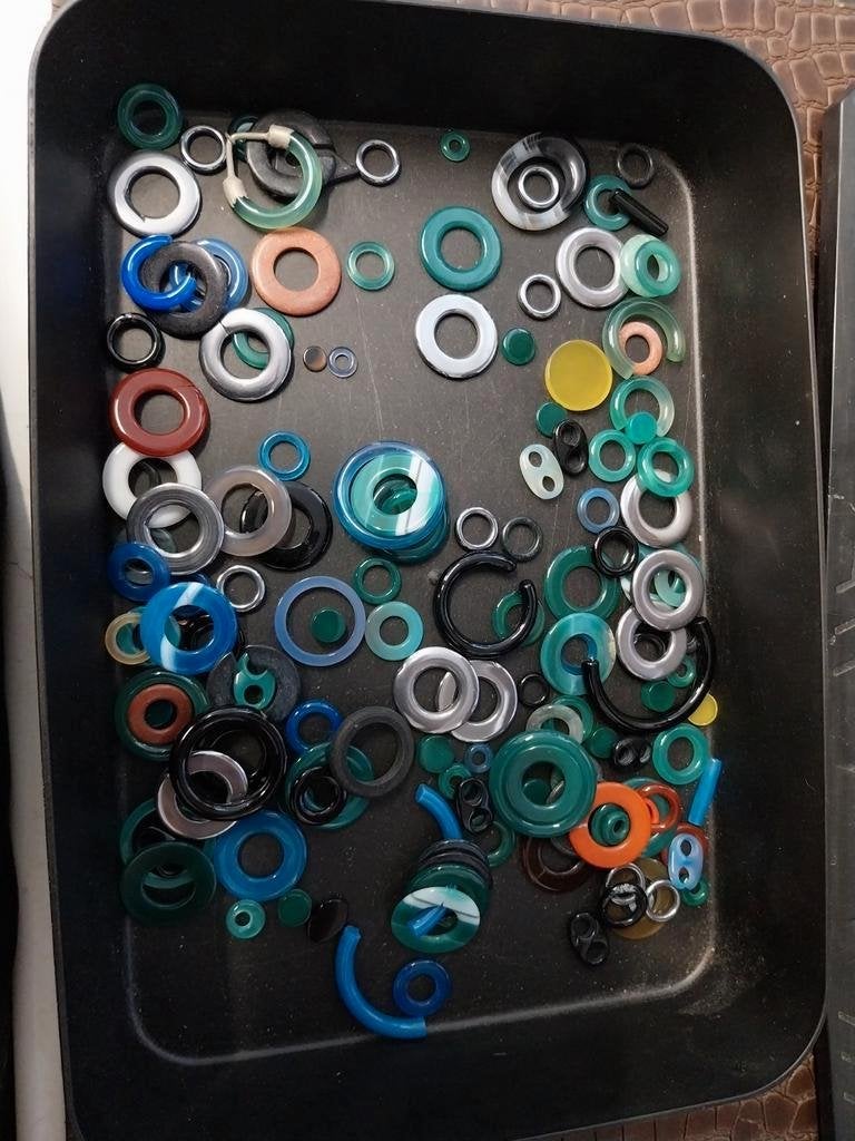 Lot van edelsteen donuts en ringetjes, Sieraden, Tassen en Uiterlijk, Edelstenen, Ophalen of Verzenden, Zo goed als nieuw