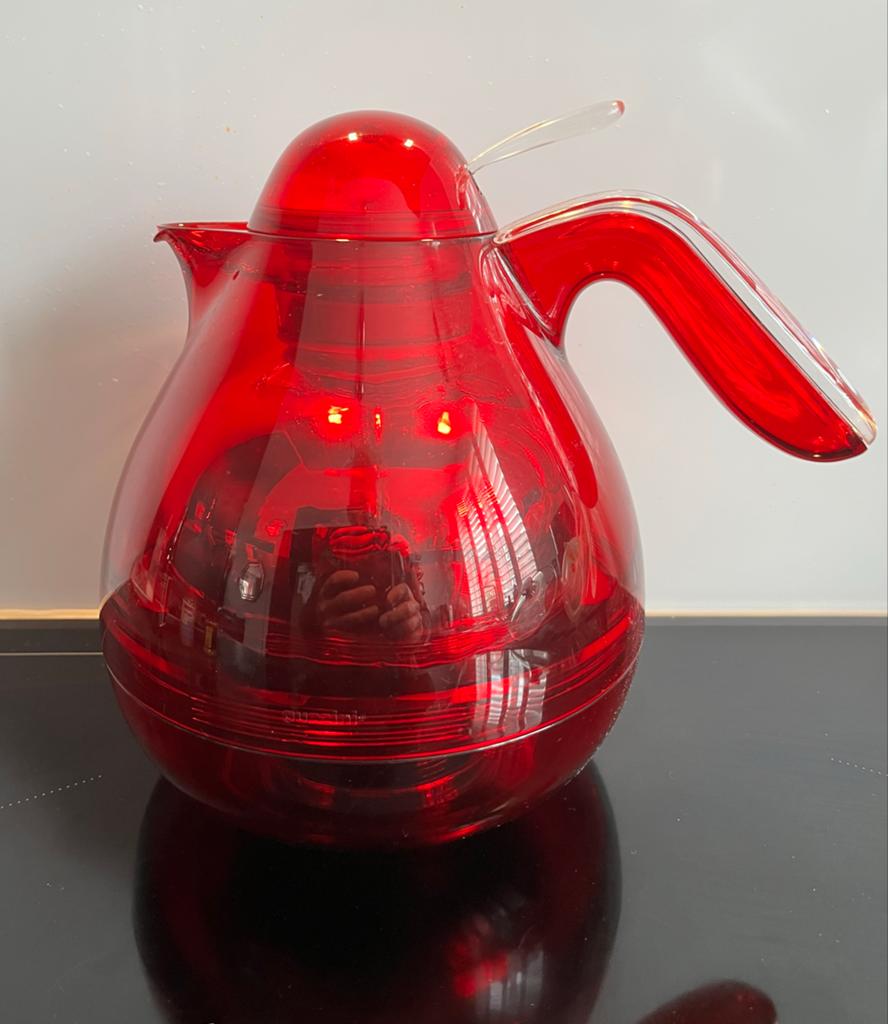 Guzzini Design Thermoskan - Rood  z.g.a.n., Overige typen, Kunststof, Ophalen of Verzenden, Zo goed als nieuw