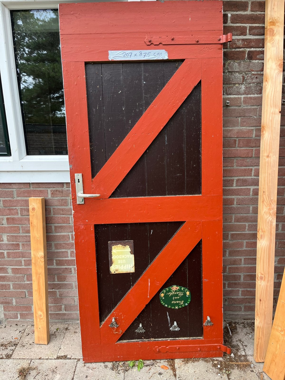 Originele oude deur in prima staat 207x87,5 cm, Ophalen, Gebruikt, 80 tot 100 cm, Buitendeur