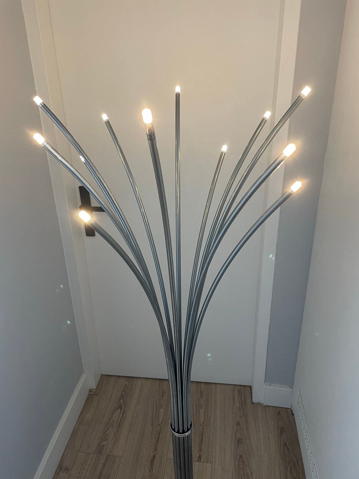 Vintage Ikea Hovnas zilverchroom vloerlamp, Gebruikt, 100 tot 150 cm, Overige fittingen, Ophalen of Verzenden