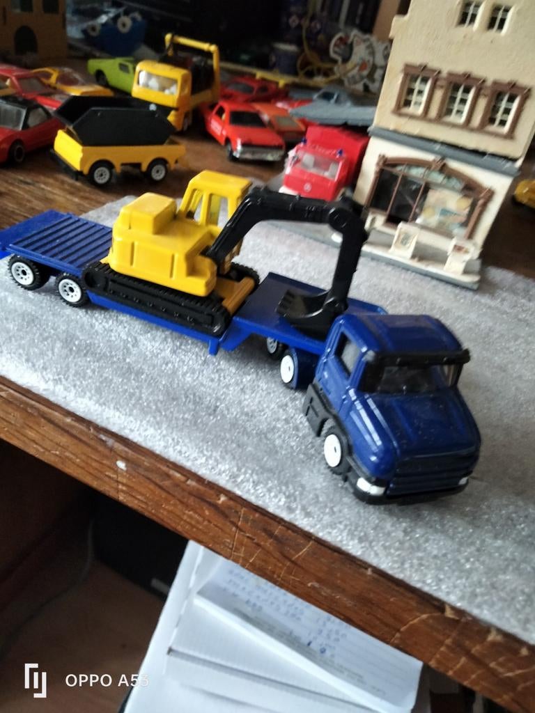 Scania torpedo met kraan oplegger siku 164, Hobby en Vrije tijd, Modelauto's | 1:50, Ophalen of Verzenden
