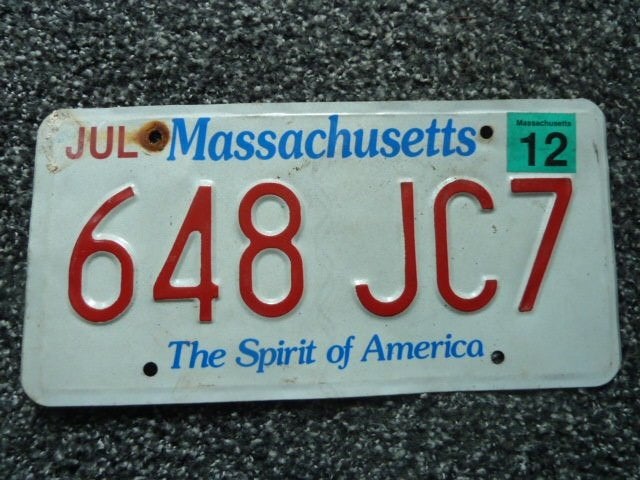 Kentekenplaat licenseplate Massachusetts 1 USA, Verzamelen, Verzenden, Gebruikt, Auto's
