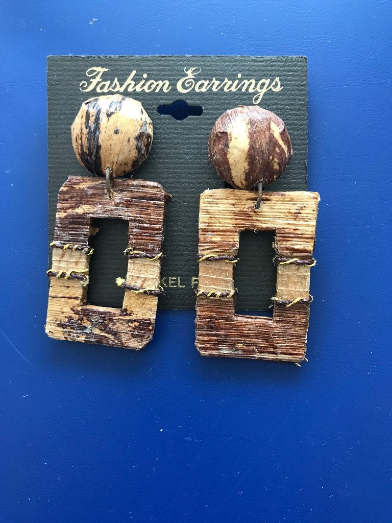 Unieke houten oorbellen - Fashion Earrings, Sieraden, Tassen en Uiterlijk, Oorbellen, Overige materialen, Hangers, Bruin, Nieuw