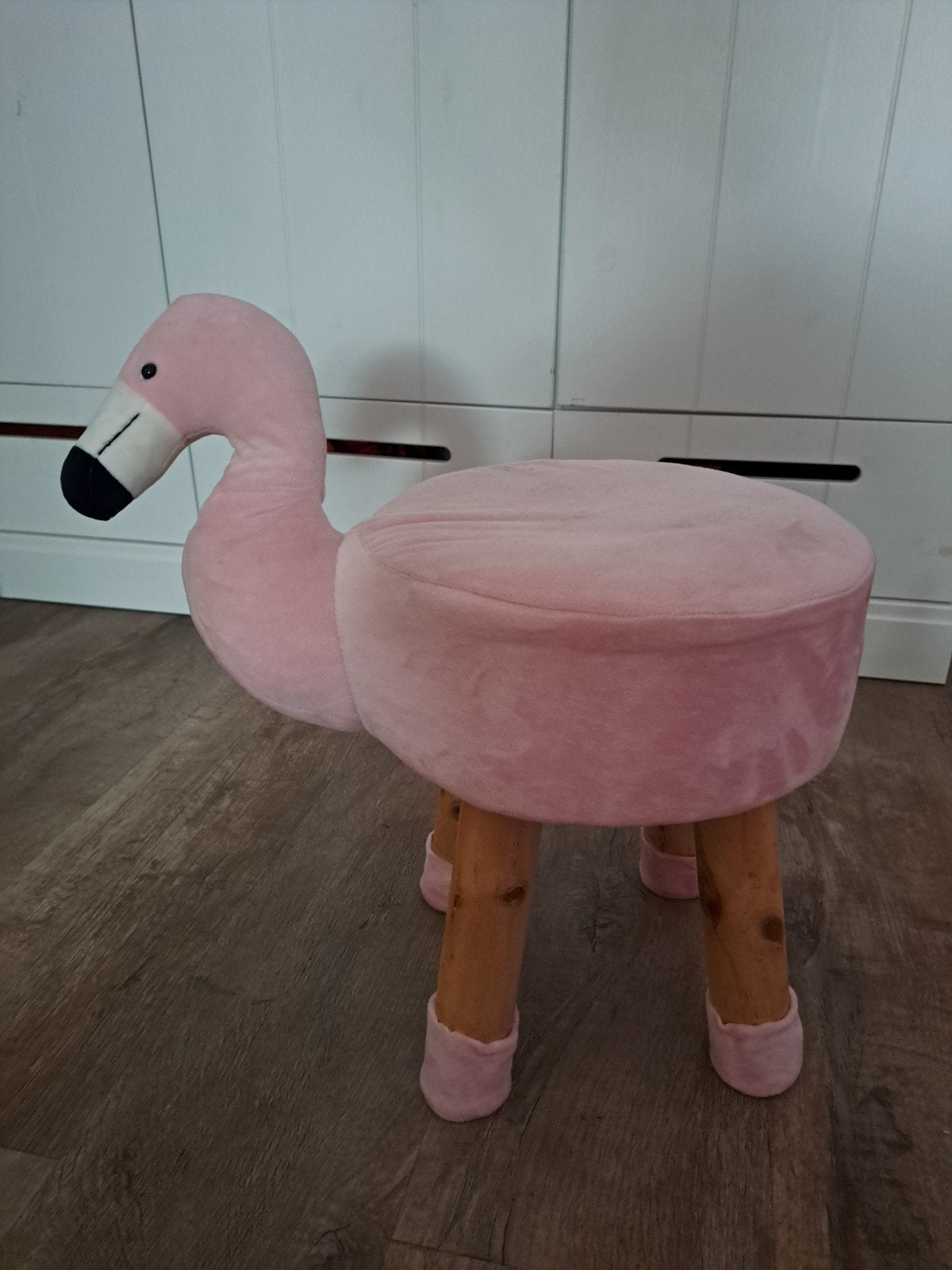 Roze flamingo krukje - leuk voor kinderkamer!, Ophalen of Verzenden, Gebruikt, Hout