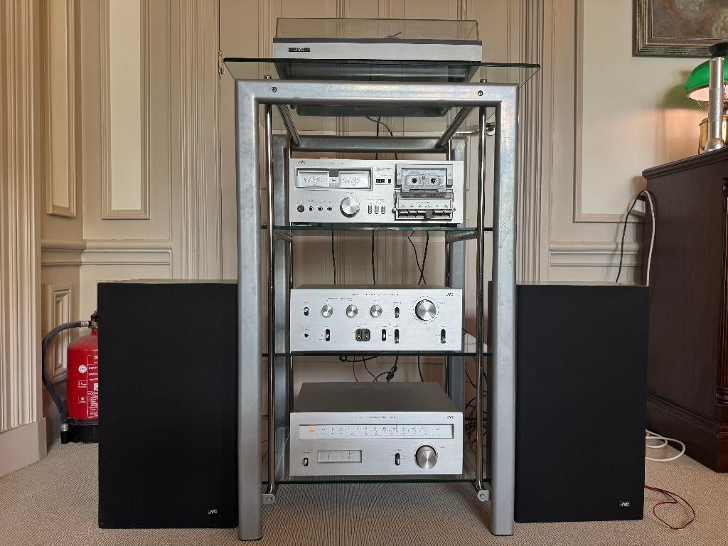 Vintage JVC Toren Set 1976 11-SERIE G Platenspeler Cassette, Gebruikt, JVC, Losse componenten, Ophalen