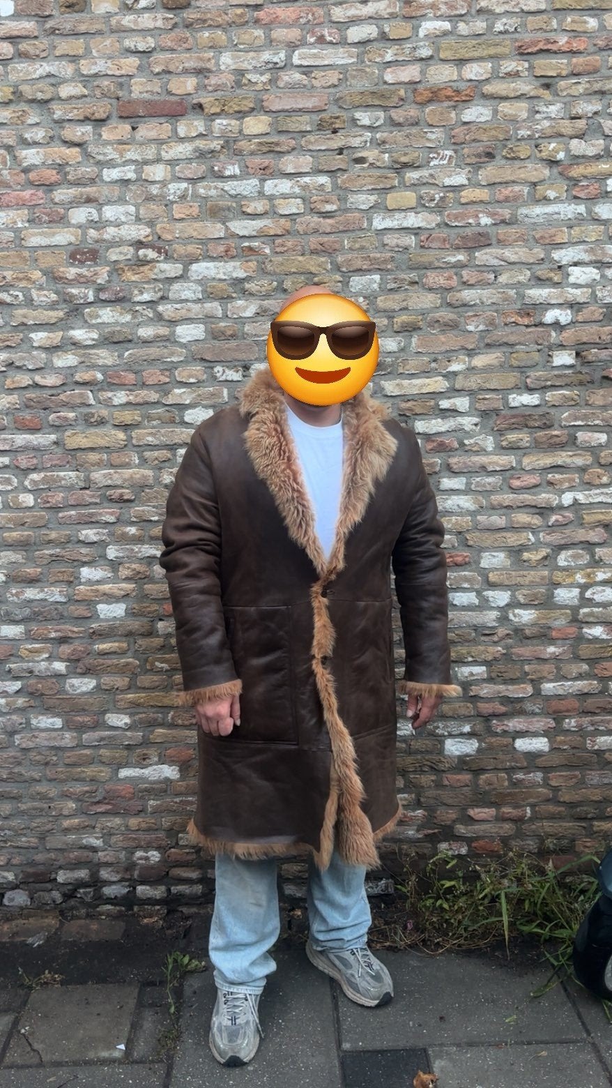 Vintage Lamsvacht Jas - Bruin, Kleding | Heren, Maat 56/58 (XL), Ophalen of Verzenden, Zo goed als nieuw, Onbekend