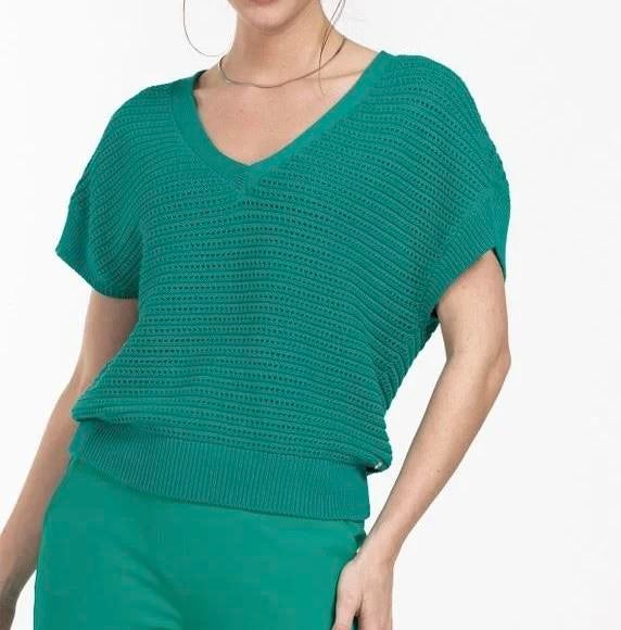 Studio Anneloes Chiara chrochet emerald dames zomer mt L, Maat 42/44 (L), Ophalen of Verzenden, Zo goed als nieuw, Korte mouw