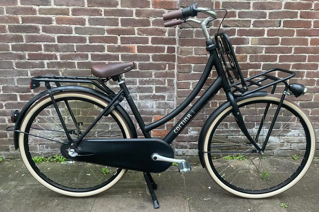 Cortina U4 28 Inch Meisjesfiets Matt Zwart 50CM!, Terugtraprem, Versnellingen, Zo goed als nieuw, Ophalen