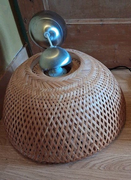 Ikea Boja Rotan rieten lamp, Huis en Inrichting, Ophalen, Rond