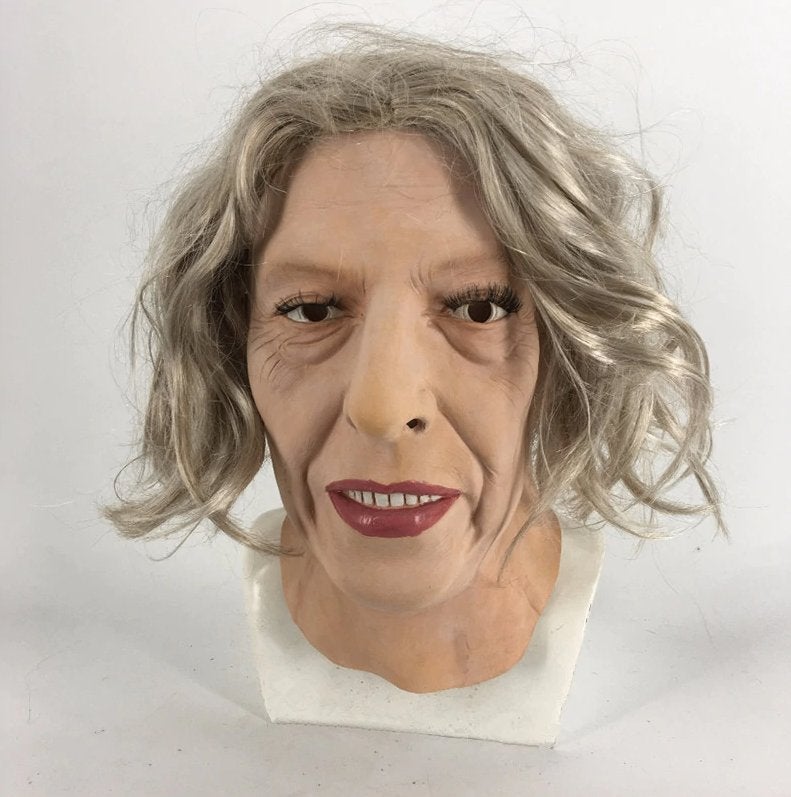 Oude Vrouw Gezicht Masker Latex Vrouwen Dames Realistisch, Verzenden, Nieuw, Feestartikel, Overige